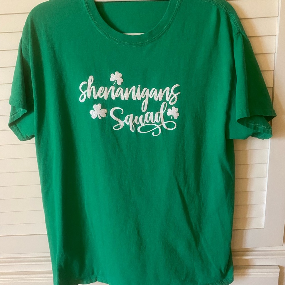Gildan Green "Shenanigans Squad" Short Sleeve Graphic Tee